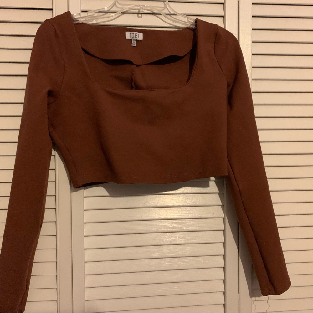 Tobi Long Sleeve Crop Top Size M